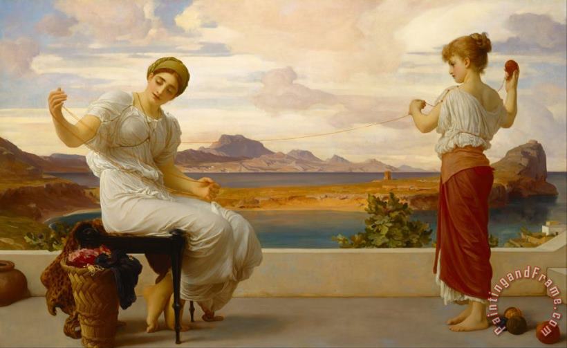 Winding The Skein painting - Frederic Leighton Winding The Skein Art Print