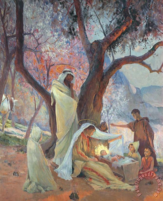 Nativity painting - Frederic Montenard Nativity Art Print