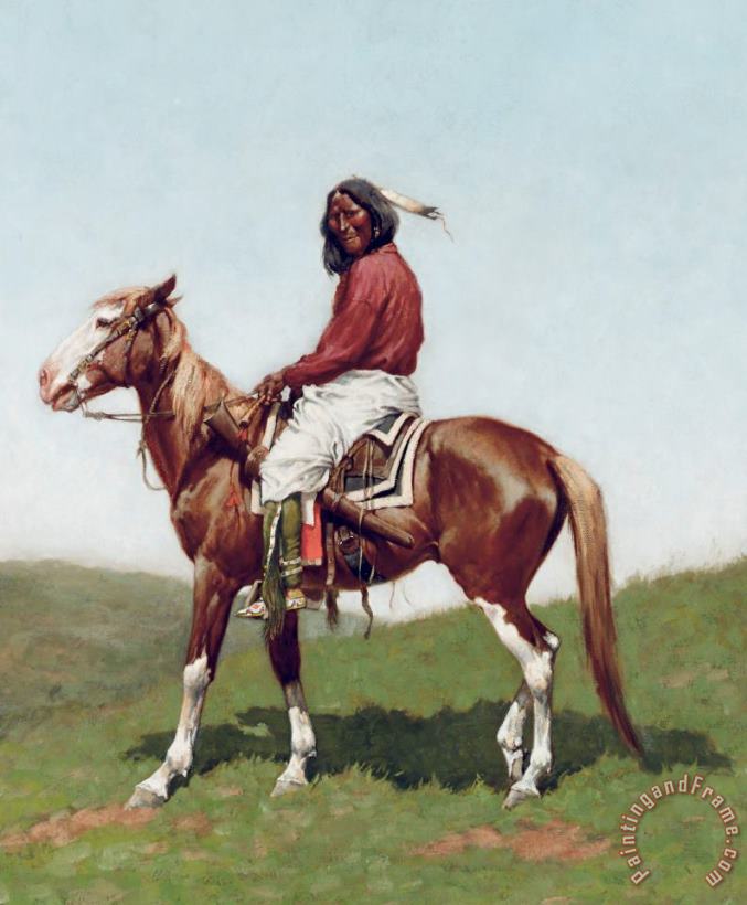Comanche Brave painting - Frederic Remington Comanche Brave Art Print