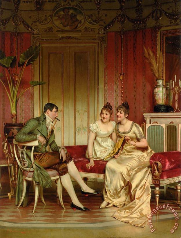 The Afternoon Visitor painting - Frederic Soulacroix The Afternoon Visitor Art Print