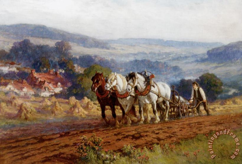 Plowing The Field painting - Frederick Arthur Bridgman Plowing The Field Art Print