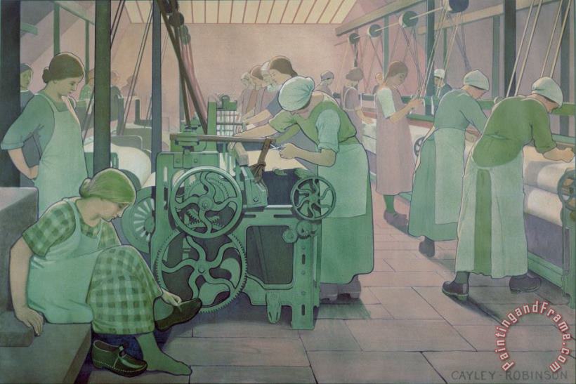 British Industries - Cotton painting - Frederick Cayley Robinson British Industries - Cotton Art Print