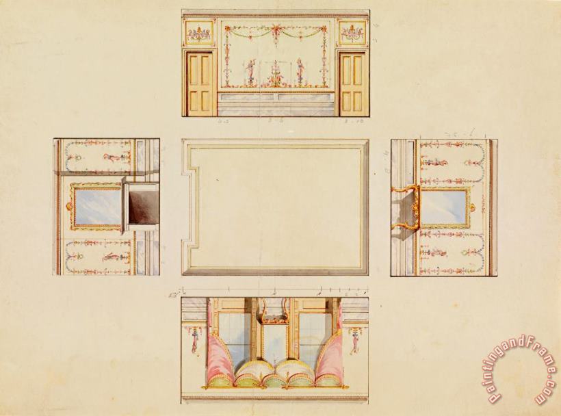 Design for Ceiling And Four Walls of Room painting - Frederick Crace Design for Ceiling And Four Walls of Room Art Print