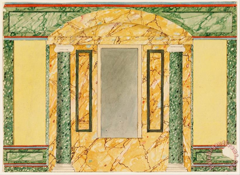 Frederick Crace Wall Elevation with Marbled Niche Art Painting