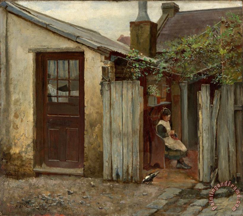 Frederick Mccubbin Girl with Bird at The King Street Bakery Art Painting