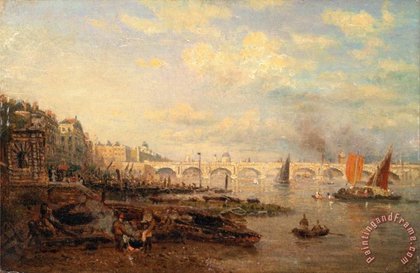 Frederick Nash The Thames And Waterloo Bridge From Somerset House Art Print