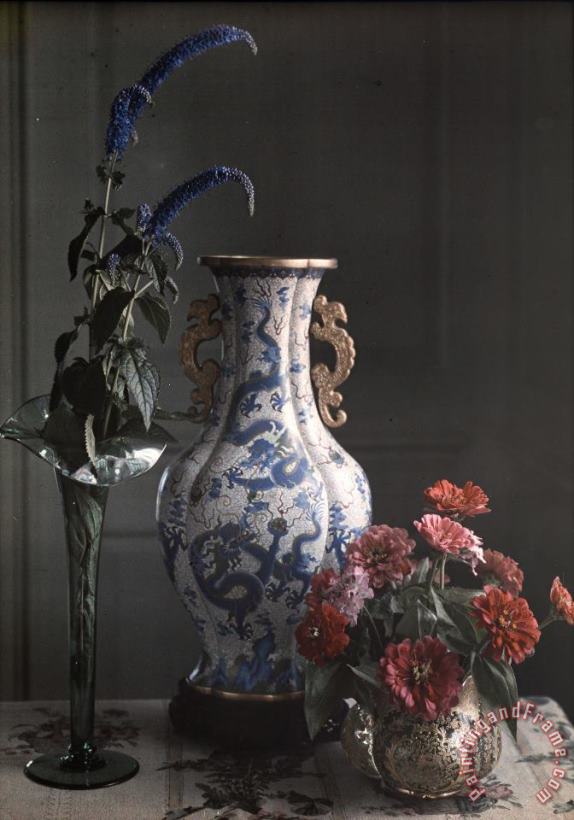 Still Life with Ornate Chinese Vase painting - Frederick S. Dellenbaugh Still Life with Ornate Chinese Vase Art Print