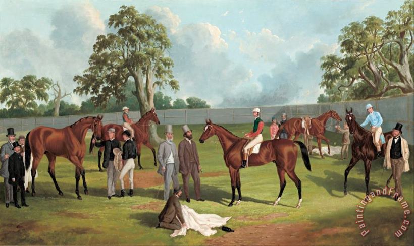Group in The Dowling Forest Racecourse Enclosure, Ballarat, 1863 painting - Frederick Woodhouse Group in The Dowling Forest Racecourse Enclosure, Ballarat, 1863 Art Print