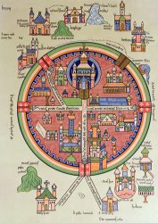 French School Ancient Map of Jerusalem and Palestine