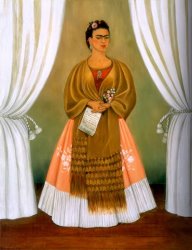 Frida Kahlo Self Portrait Dedicated Tomleon Trotsky Between The Curtains 1937