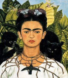 Frida Kahlo Self Portrait with Necklace of Thorns 1940