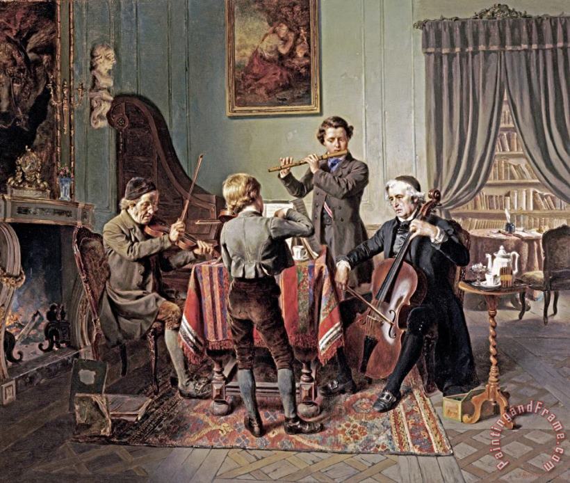 The Quartet painting - Friedrich Peter Hiddemann The Quartet Art Print
