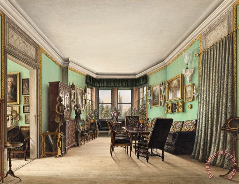 Friedrich Wilhelm Klose A Room in Schloss Buchwald Art Painting