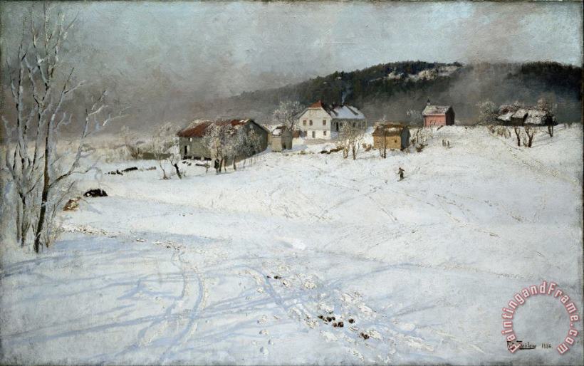 Winter painting - Frits Thaulow Winter Art Print