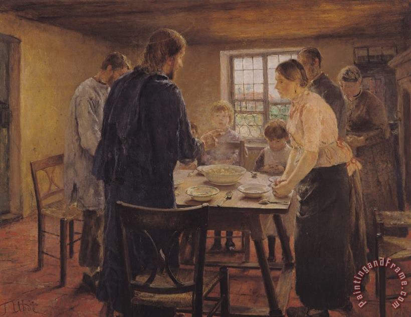 Fritz von Uhde Christ With The Peasants Art Painting