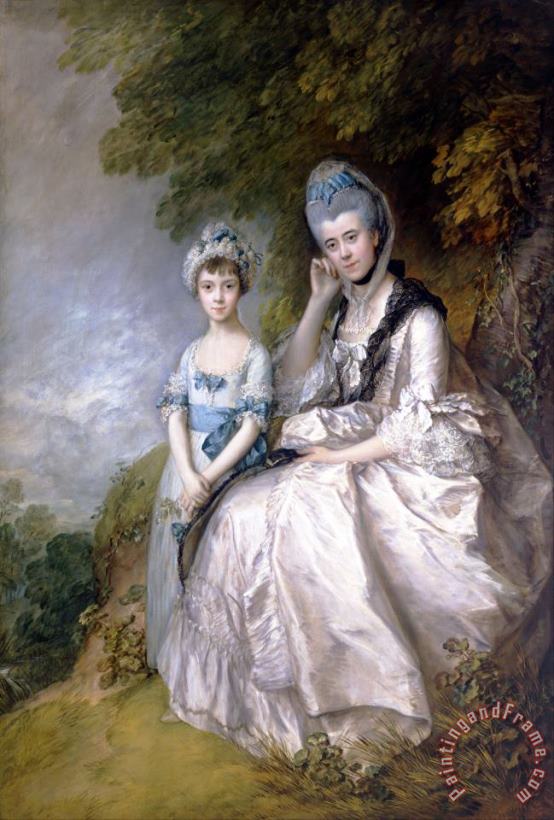 Gainsborough, Thomas Hester, Countess of Sussex, And Her Daughter, Lady Barbara Yelverton Art Print