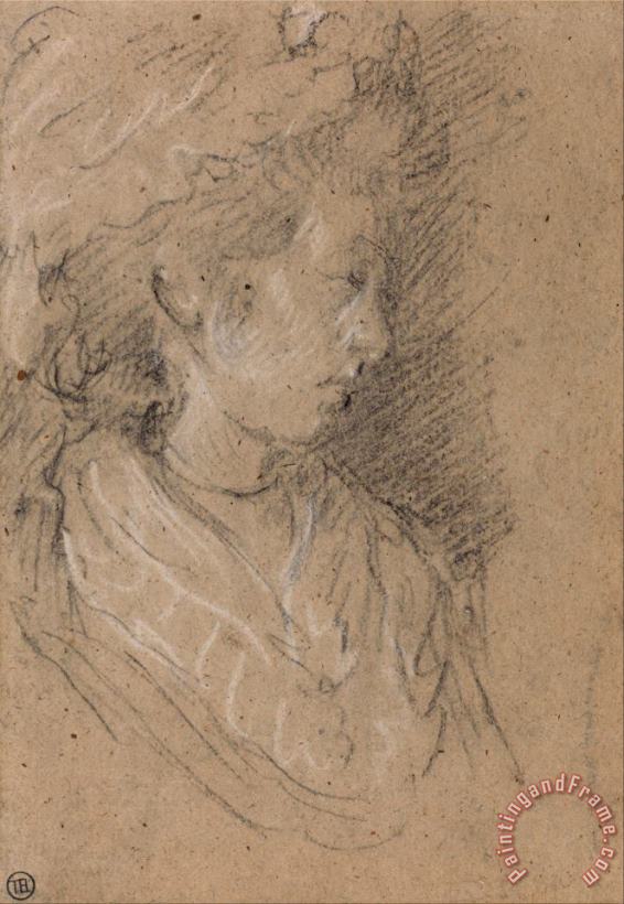 Study of a Woman in a Mob Cap painting - Gainsborough, Thomas Study of a Woman in a Mob Cap Art Print