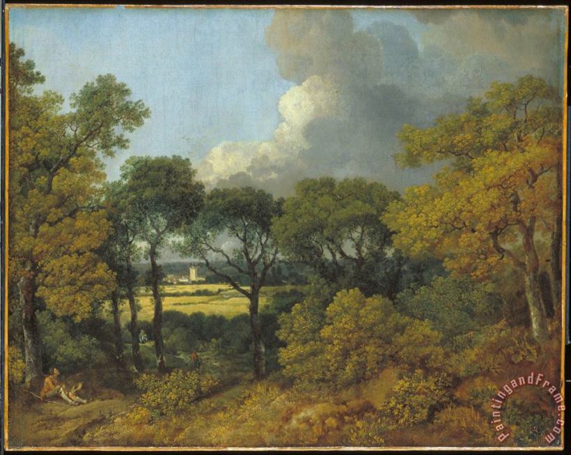 Wooded Landscape with a Peasant Resting painting - Gainsborough, Thomas Wooded Landscape with a Peasant Resting Art Print
