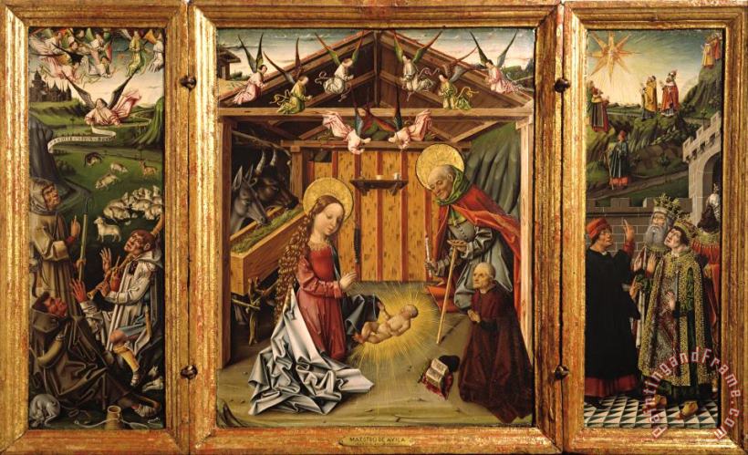 Triptych of The Nativity painting - Garcia Del Barco Triptych of The Nativity Art Print