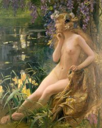 Gaston Bussiere - Water Nymph painting