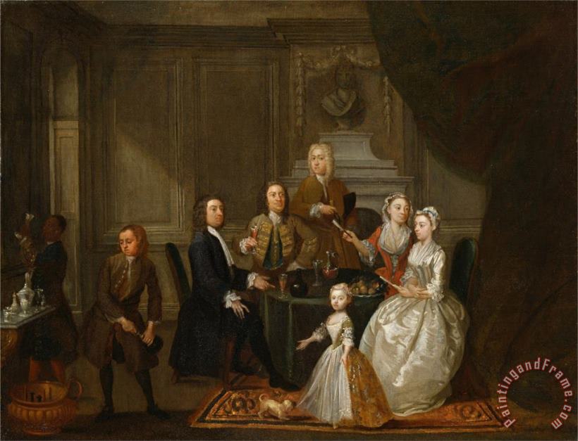 Gawen Hamilton Group Portrait, Probably of The Raikes Family Art Painting