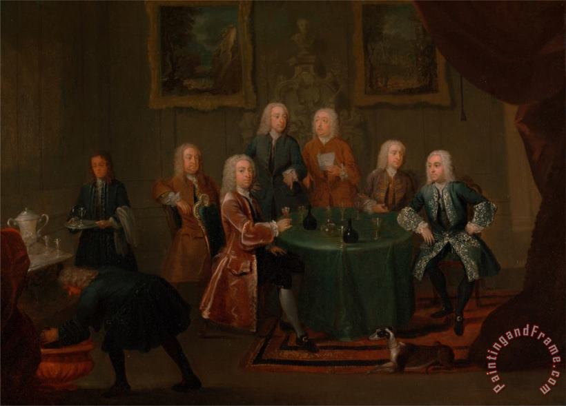 The Brothers Clarke with Other Gentlemen Taking Wine painting - Gawen Hamilton The Brothers Clarke with Other Gentlemen Taking Wine Art Print