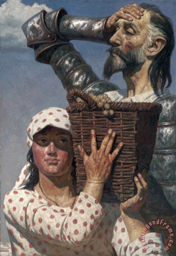 Dulcinea And The Knight, 1997 1998 painting - Gely Korzhev Dulcinea And The Knight, 1997 1998 Art Print