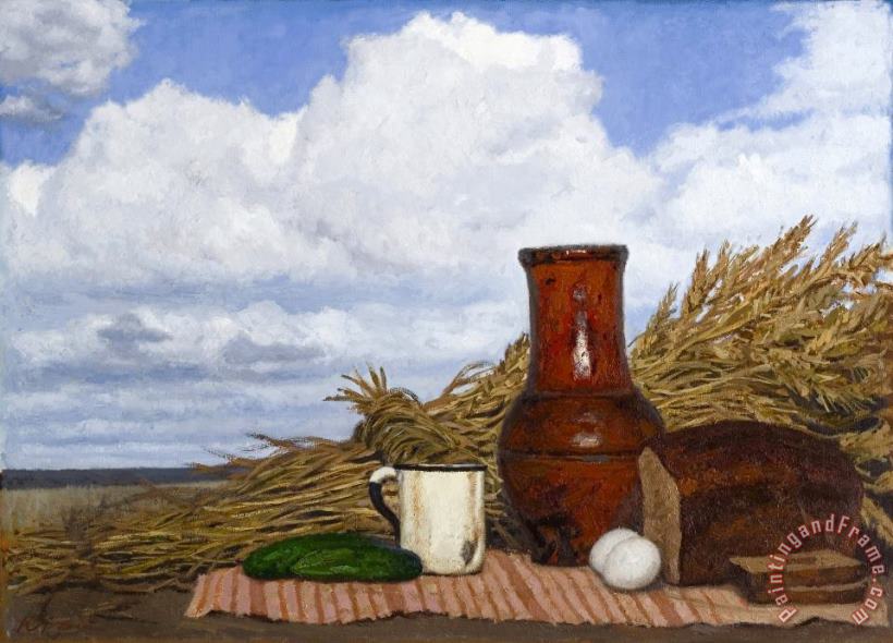 Gely Korzhev Lunch in a Field, 1990 Art Painting
