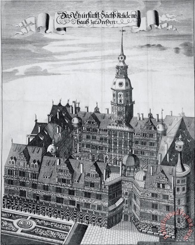 Georg Jakob Schneider The Electoral Palace in Dresden Art Print