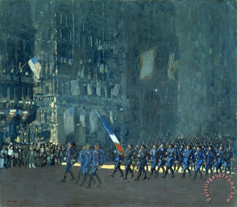 Blue Devils on Fifth Avenue painting - George Benjamin Luks Blue Devils on Fifth Avenue Art Print