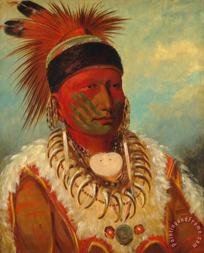 George Catlin The White Cloud, Head Chief of The Iowas Art Painting