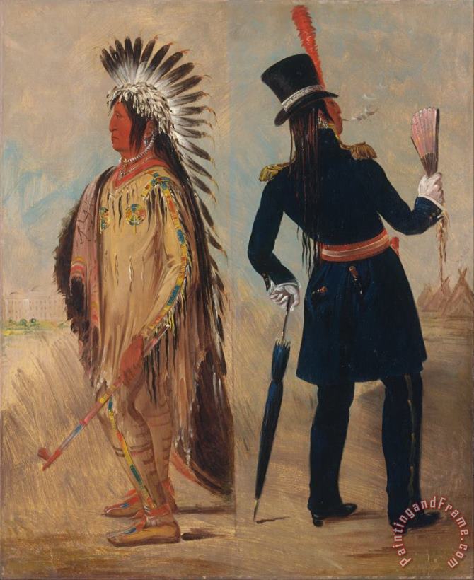 Wi Jun Jon, Pigeon's Egg Head (the Light) Going to And Returning From Washington painting - George Catlin Wi Jun Jon, Pigeon's Egg Head (the Light) Going to And Returning From Washington Art Print