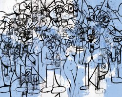 George Condo Blue And White Improvisation, 2018