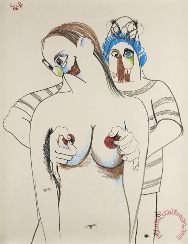 George Condo Double Figure Composition, 2006 Art Painting