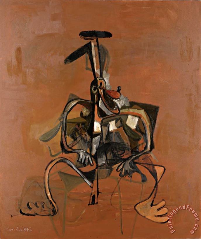 George Condo Expanding Brown Dog, 1989 Art Painting