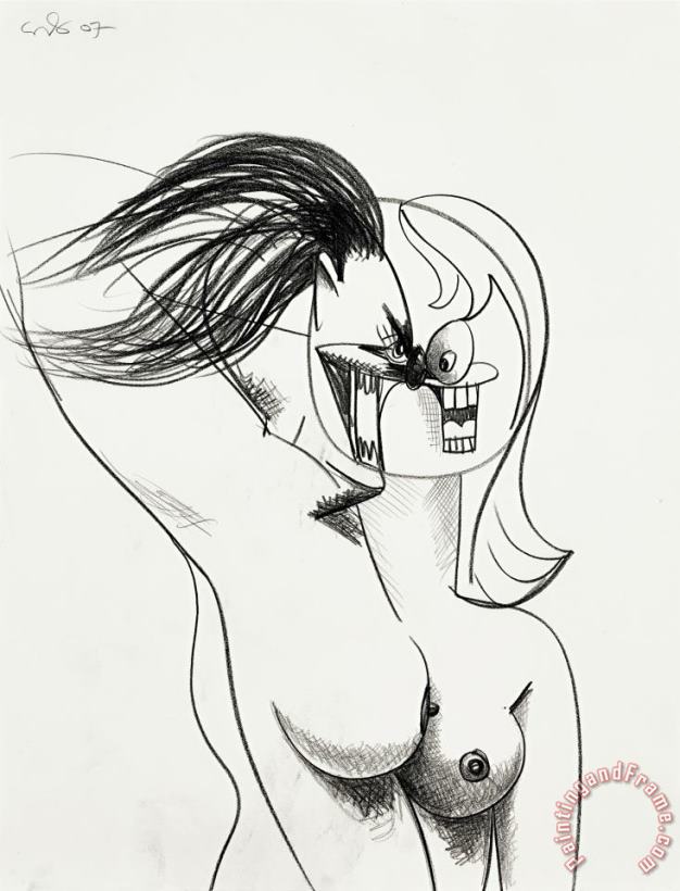 Female Nude Composition, 2007 painting - George Condo Female Nude Composition, 2007 Art Print