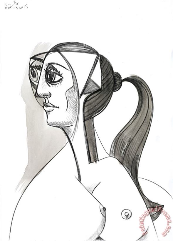 George Condo Female Profile, 2015 Art Print