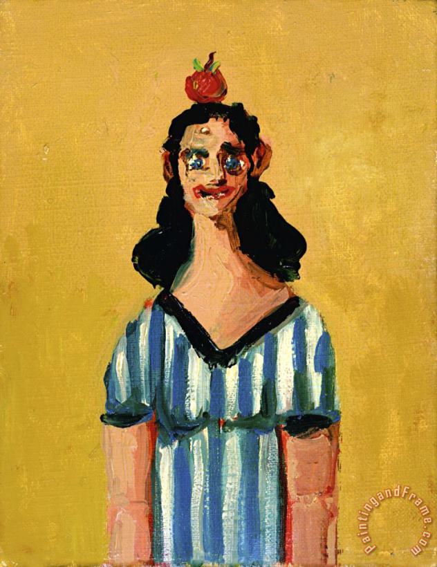 Girl in Striped Dress painting - George Condo Girl in Striped Dress Art Print