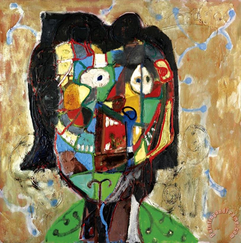 George Condo Girl with Pixie Art Painting