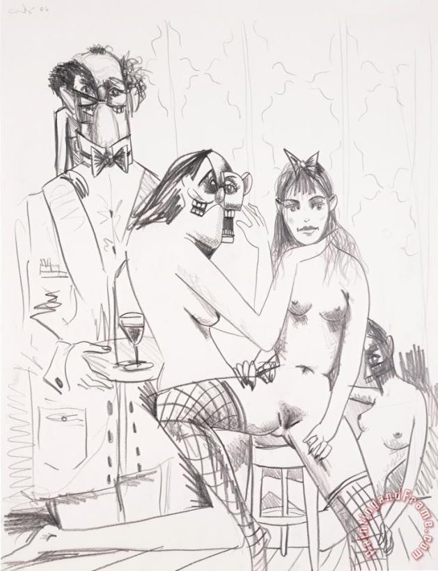 George Condo Jean Louis with Nudes, 2006 Art Print