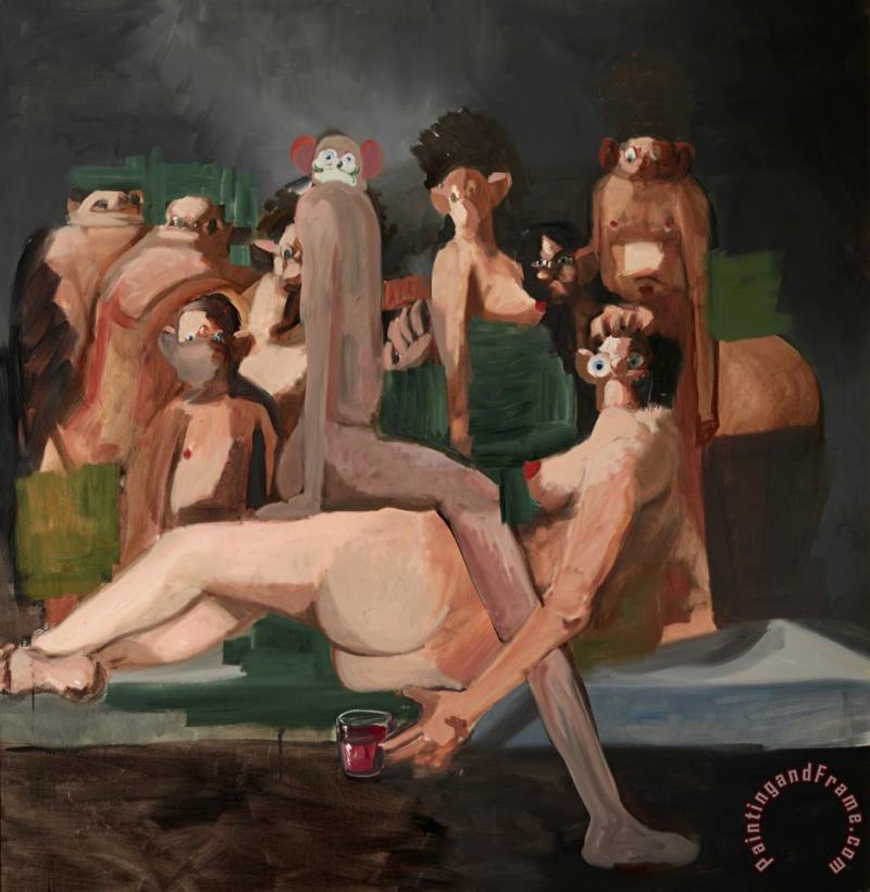 George Condo Multi Figure Composition Art Painting