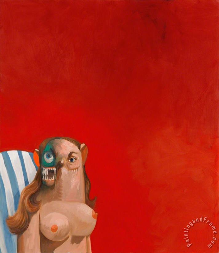 George Condo Red And Green Composition, 2006 Art Painting