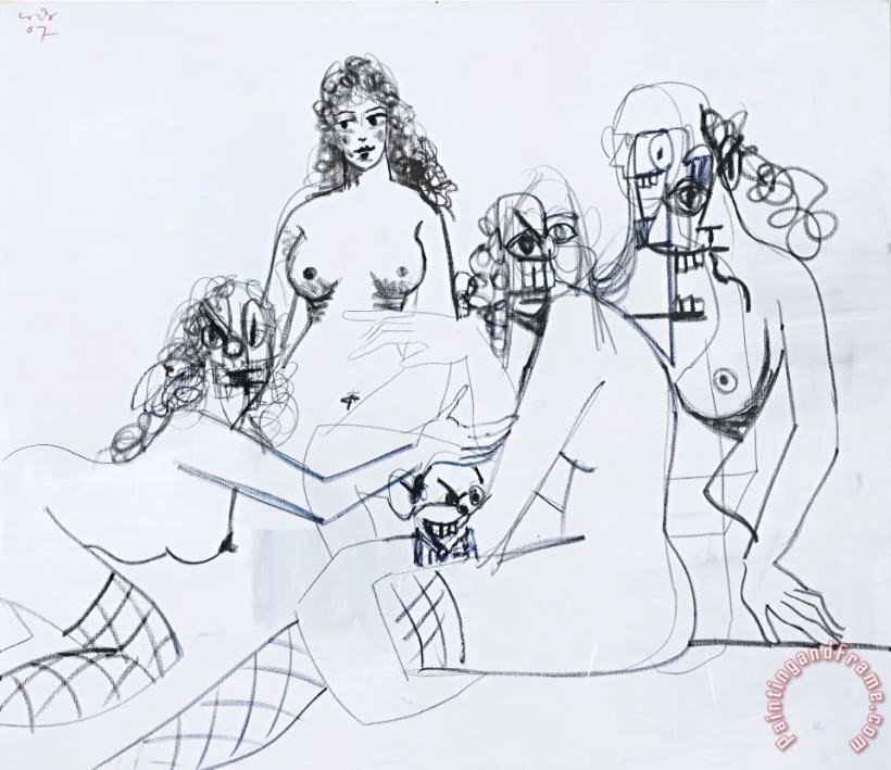 George Condo Rodrigo with Female Figures, 2007 Art Print