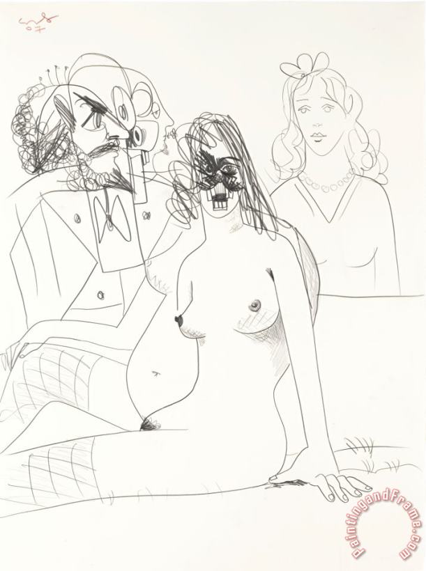 Seated Nude, 2007 painting - George Condo Seated Nude, 2007 Art Print