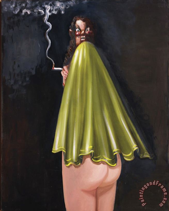 George Condo Smiling Smoker Art Painting
