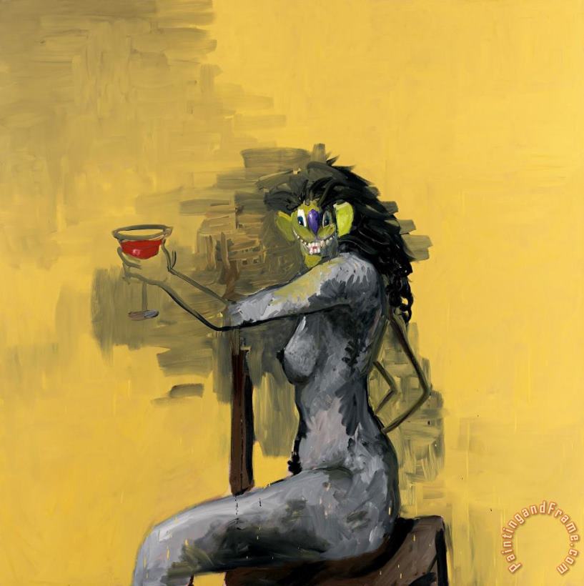 George Condo The Cocktail Drinker's Wife Art Painting