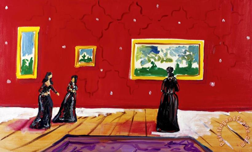 George Condo Three Ladies in The Museum Art Painting