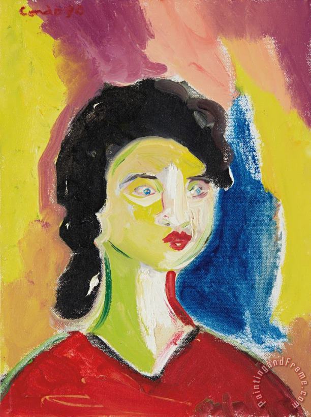 Woman, 1990 painting - George Condo Woman, 1990 Art Print