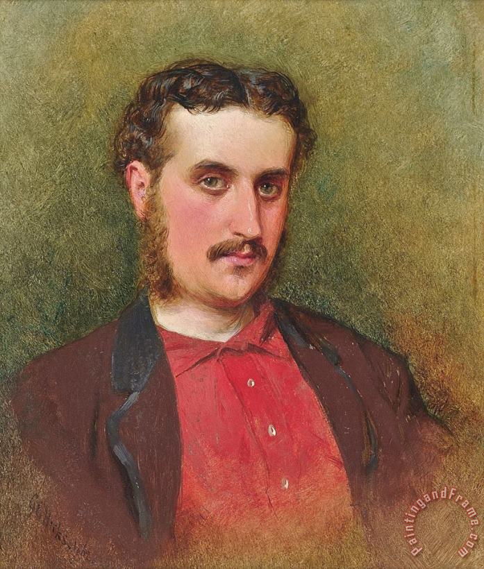 Self Portrait painting - George Elgar Hicks Self Portrait Art Print