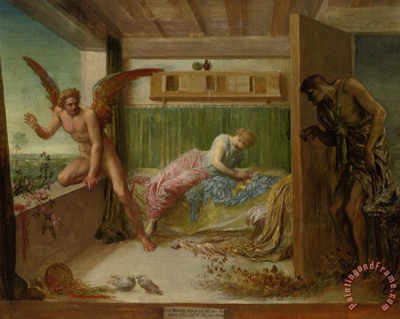 When Poverty Comes in at The Door Love Flies Out The Window painting - George Frederick Watts When Poverty Comes in at The Door Love Flies Out The Window Art Print